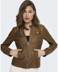 ONLY - Faux Leather Jacket - Lyst