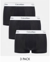 Calvin Klein - Modern cotton - confezione da 3 boxer aderenti neri - Lyst