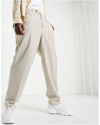 ASOS High Waist Slim Smart Trouser - White