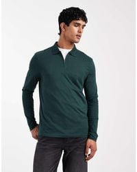 ASOS - Premium Supima Cotton Regular Fit Long Sleeve Polo - Lyst