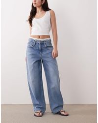 Mango - Bet - jean barrel en coton - clair - Lyst