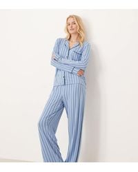 ASOS - Asos Design Tall Super Soft Long Sleeve Shirt & Pants Pyjama Set With Contrast Piping - Lyst