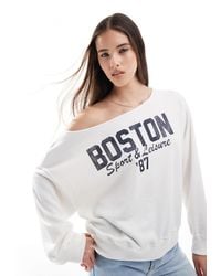 Hollister - – boston – schulterfreies sweatshirt - Lyst