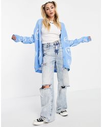 ASOS Oversized Cardigan With Graffiti 