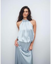 Gina Tricot - Satin Halterneck Maxi Dress - Lyst