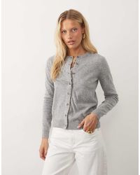 Barbour - Pendle Tartan Check Detail Button Through Knitted Cardigan - Lyst