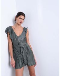 TOPSHOP - Mini-Jurk Met Onafgewerkte Naden En Ruches - Lyst