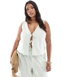 ONLY - Tie Front Singlet - Lyst