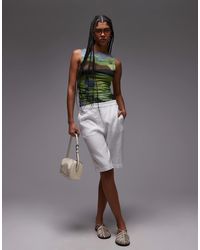 Tommy Hilfiger - – elegante, schmal geschnittene shorts aus leinenmix - Lyst
