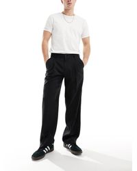 Jack & Jones - Pantaloni Eleganti Neri A Fondo Ampio Con Pieghe Sul Davanti - Lyst