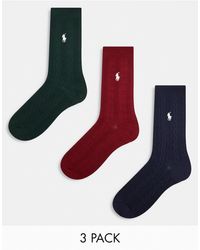 Polo Ralph Lauren - 3 Pack Socks With Logo - Lyst
