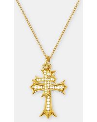 CERNUCCI - Double Iced Cross 40Mm Necklace - Lyst