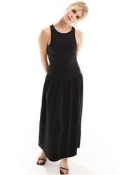 4th & Reckless - Dropped Waist Racer Neck Midi Dress - Lyst