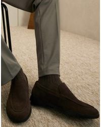 River Island - Suede Deconstructed Loafers - Lyst