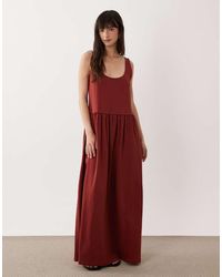 ASOS - Scoop Neck Drop Waist Midi Dress - Lyst