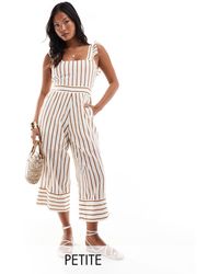 Vila - – jumpsuit mit gebundener rückseite und streifen - Lyst