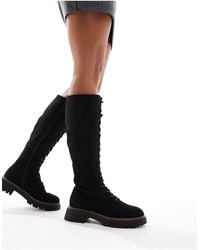 ASOS - Carolina Chunky Lace Up Knee High Boots - Lyst
