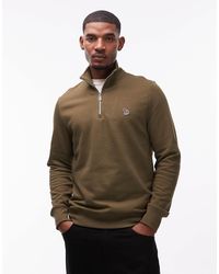 Paul Smith - Pull à logo et col zippé - olive - Lyst