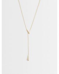 ASOS - Long Lariat Necklace With Teardrop Pendant - Lyst