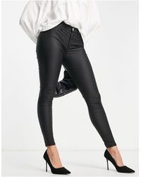 River Island - Molly Mid Rise Waxed Coated Skinny Jeans - Lyst