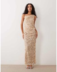 ASOS - Co-ord Sequin Gathered Waist Maxi Skirt With Side Split - Lyst