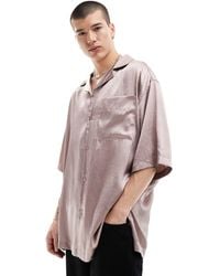 ASOS - Short Sleeve Oversized Bowling Shirt With Revere Collar - Lyst