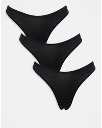 ASOS - 3 Pack Cotton Thong - Lyst