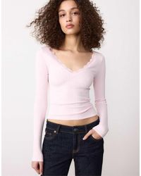 Stradivarius - Seamless Lace Top - Lyst