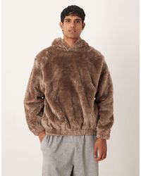 ASOS - – oversize-kapuzenpullover aus kunstpelz - Lyst