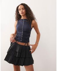 Weekday - Sleeveless Eyelet Top With Tie Up Sides - Lyst