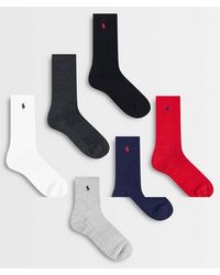 Polo Ralph Lauren - Icon Logo 6 Pack Crew Socks - Lyst