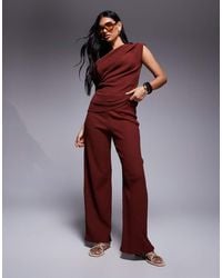 River Island - Textured Wide Leg Trouser Co-ord - Lyst