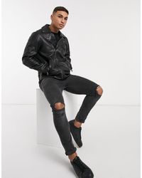 topman biker leather jacket