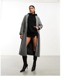 Threadbare - Krissy - cappotto lungo elegante con motivo a spina di pesce - Lyst