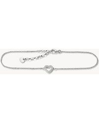 Thomas Sabo - Anklet Heart With Zirconia - Lyst