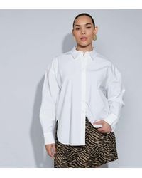 ASOS - Asos Design Curve Dipped Hem Oversized Shirt - Lyst
