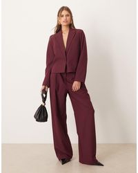 Y.A.S - Pantalon ajusté d'ensemble à taille haute - bordeaux - Lyst
