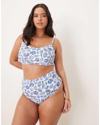 ASOS - Asos Design Curve Shelina High Leg High Waist Bikini Bottom - Lyst