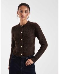 Brave Soul - Cardigan With Contrast Buttons And Pocket Detail - Lyst