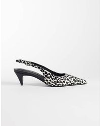 ASOS - Scarlet Premium Hair On Real Leather Slingback Kitten Heels - Lyst