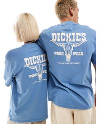 Dickies - T-shirt a maniche corte color medio con stampa sul retro stile western - Lyst