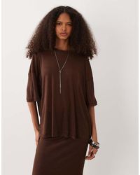 SNDY'S - Fine Knit Drop Shoulder T-shirt - Lyst