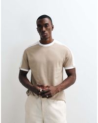 ASOS - Regular-Fit T-Shirt Van Zware Stof Met Contrasterende Panelen - Lyst