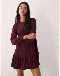 New Look - Crinkle Long Sleeve Mini Dress - Lyst