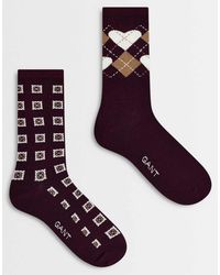GANT - 2-pack Argyle Heart Socks - Lyst