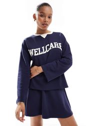 Pieces - – wellness – "wellcare"-sweatshirt - Lyst