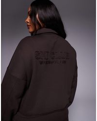 ASOS - Weekend collective curve - sweat d'ensemble épais à imprimé ski club - chocolat - Lyst