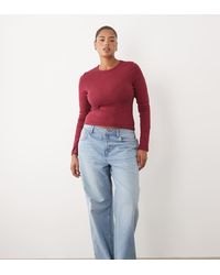 ASOS - Asos Design Curve Straight Wide Leg Jeans - Lyst