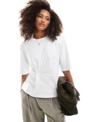 ASOS - Twist Detail Oversized T Shirt With Shoulder Pads - Lyst