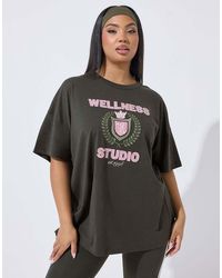Yours Clothing - 'Wellness Studio' Active T-Shirt - Lyst